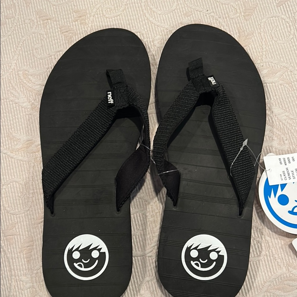 3/$30 SALE!! Neff Black Flip Flops